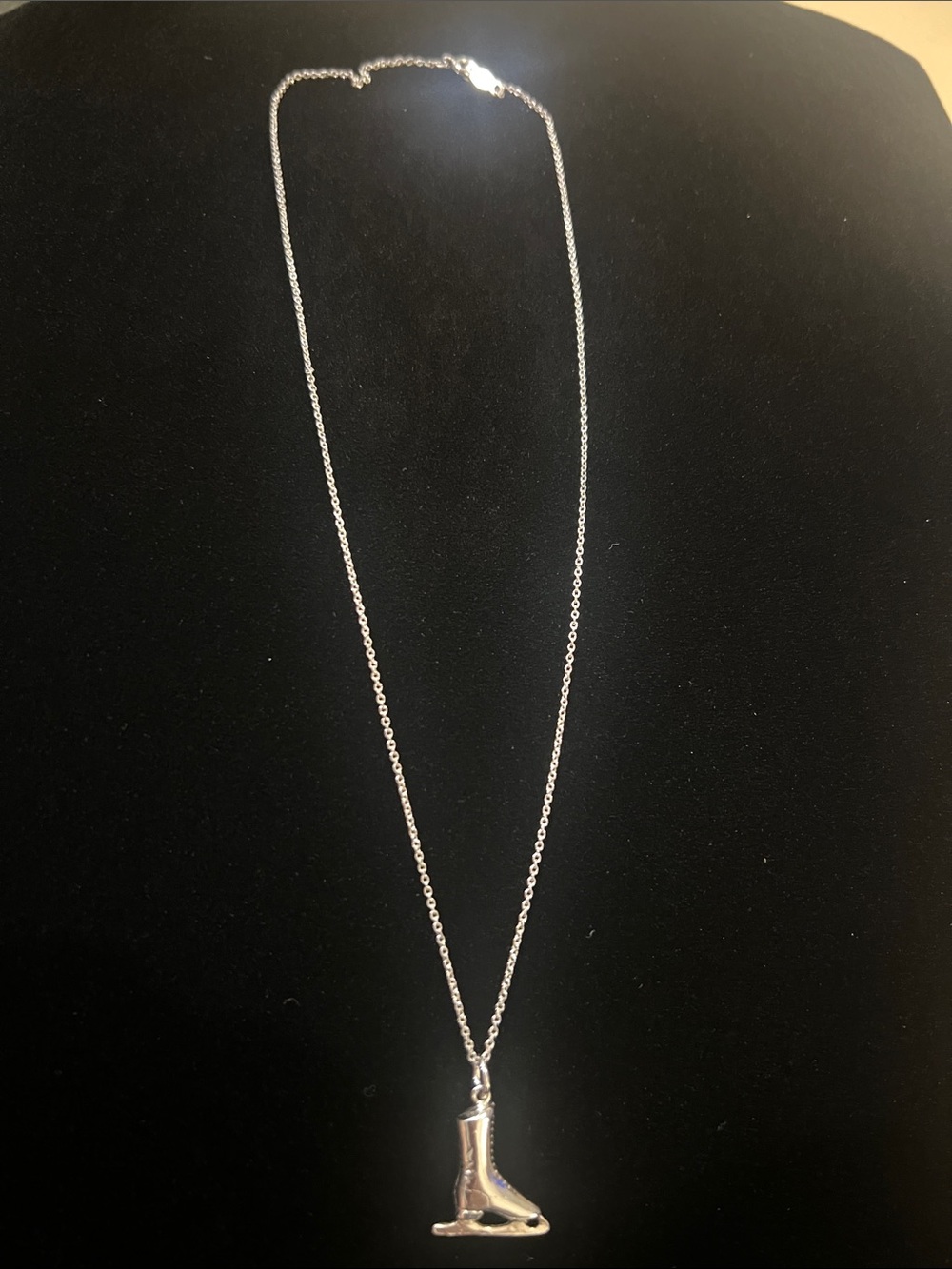 Sterling Silver Ice Skate Pendant Necklace - Women's Silver Jewelry